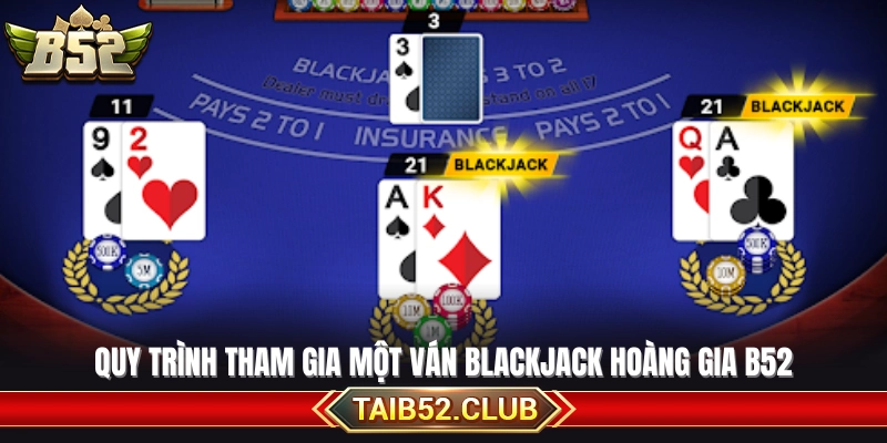 Các bước trải nghiệm một ván bài Blackjack Hoàng Gia